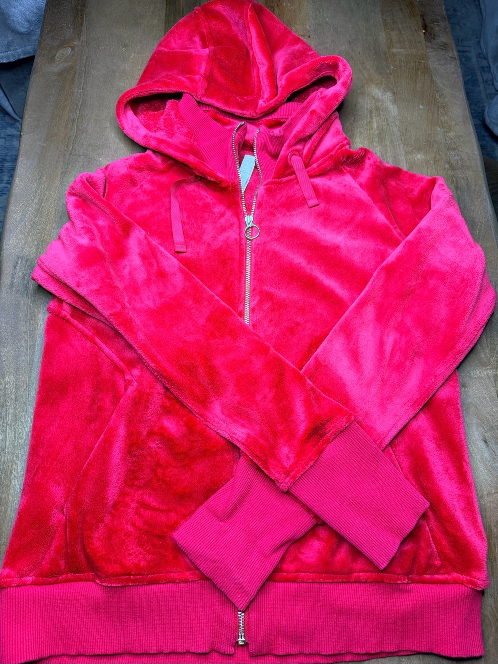 Athleta Women’s Plush Hooded Zip Jacket - Bright Red